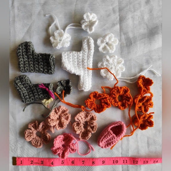 3/$20💗Handmade Crochet flowers socks Lot - Picture 4 of 4
